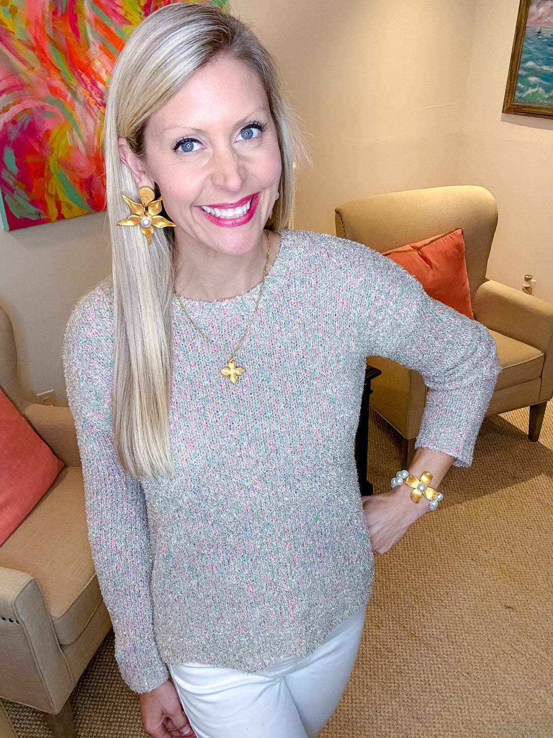 Stargazer Lily & Pearl Dangles