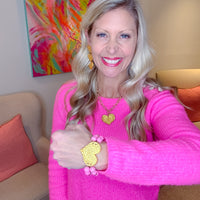 Bright Pink Double Heart Bracelet