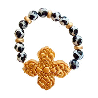 Black and White Tibetan Agate with Andrea bracelet