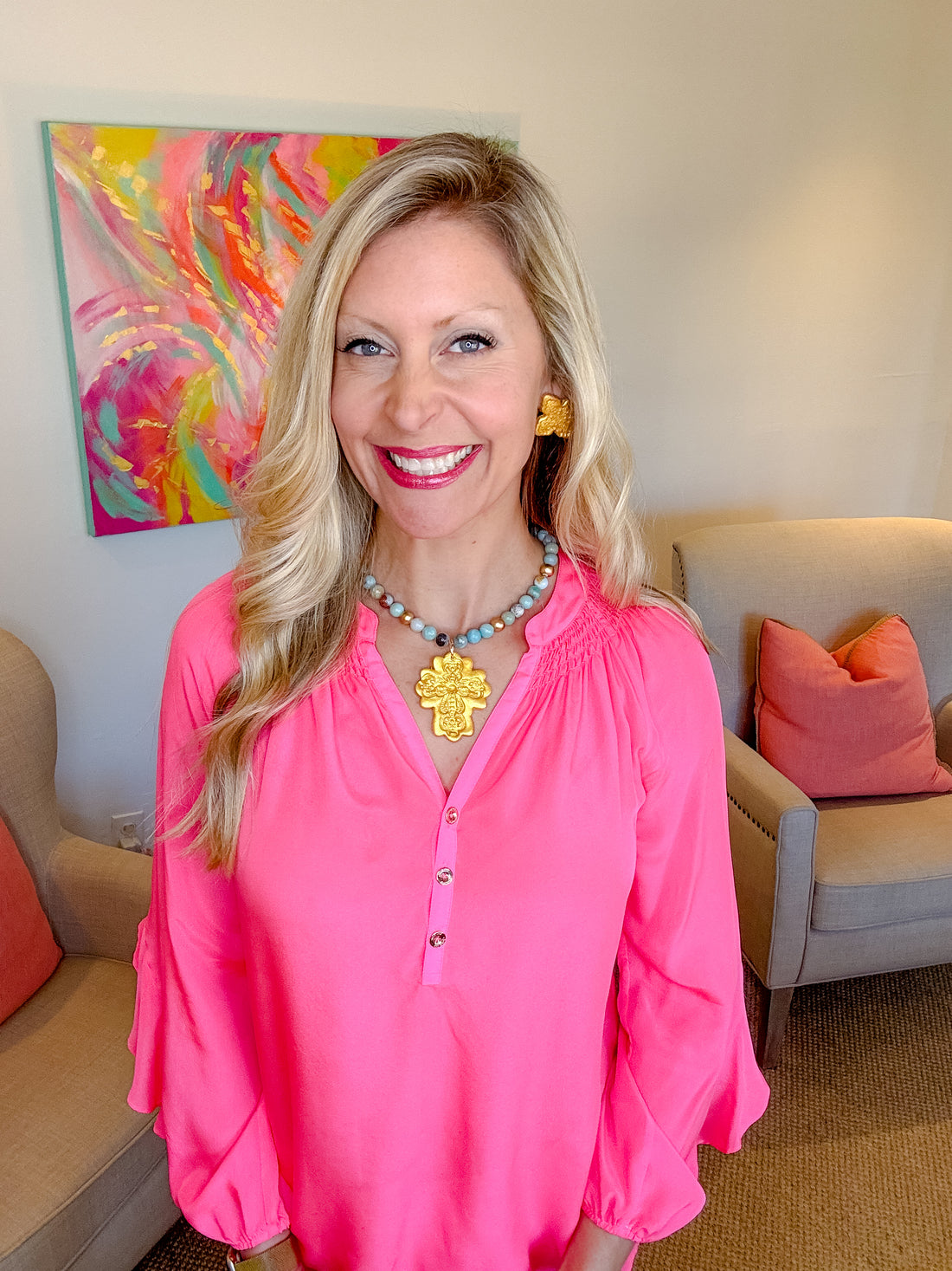 Amazonite with Cherrie Cross