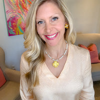 Julia with Pearl Stud Earrings