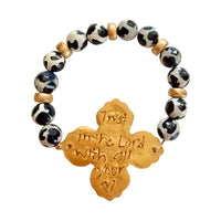 Black and White Tibetan Agate with Andrea bracelet