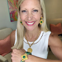 Ellie Dangles with Green Gem