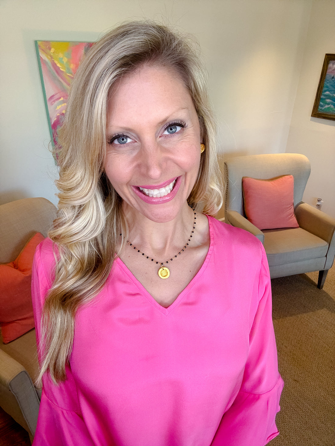 Black Chain with Tiny Deborah Cross