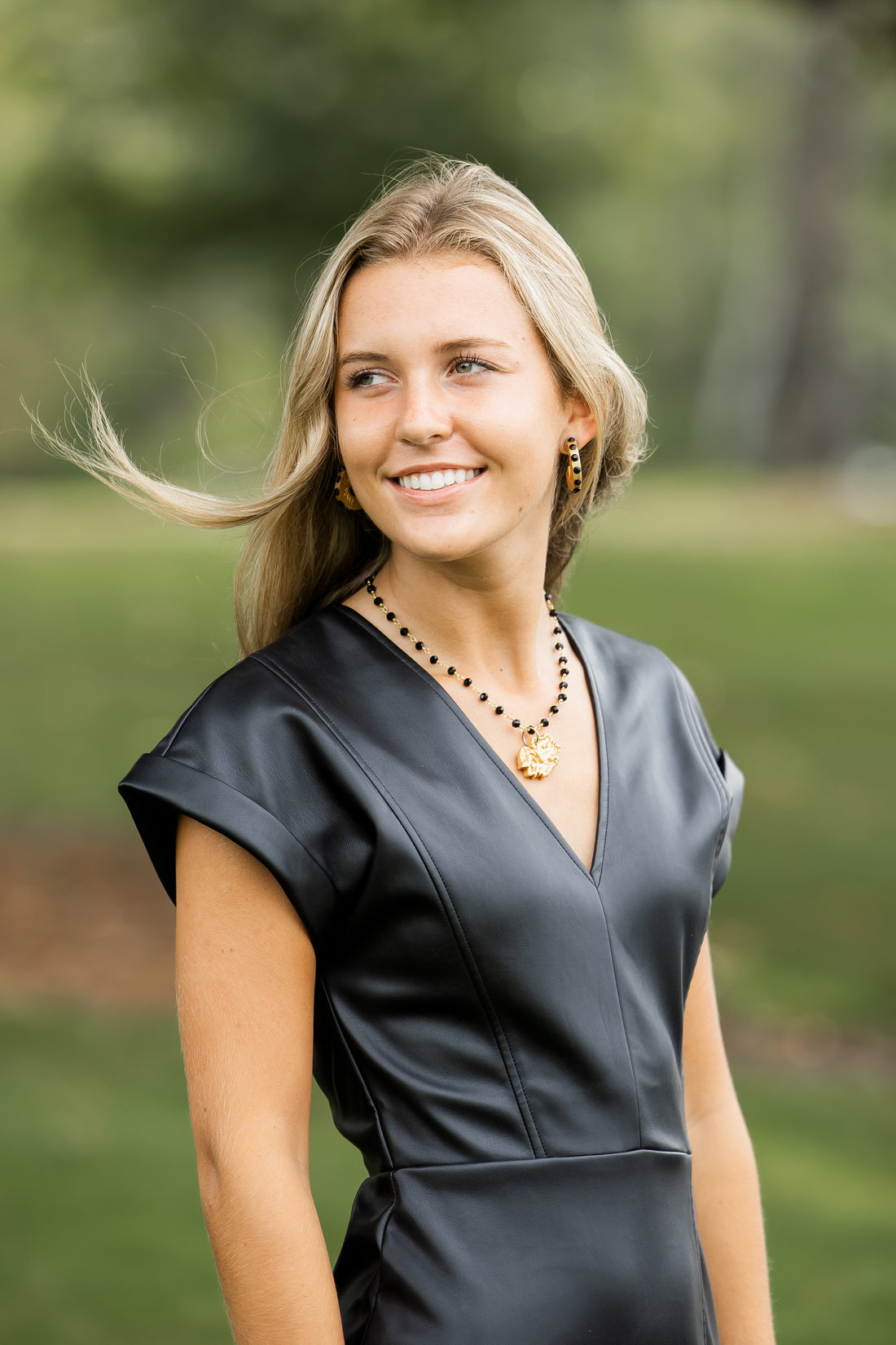 Black Jade Chain with Gamecock