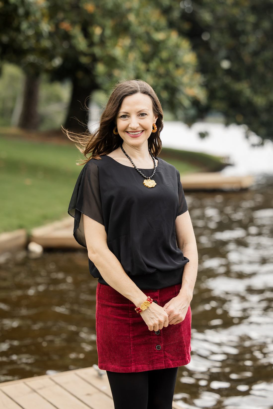 Adjustable Black Jade Nuggets with Gamecock