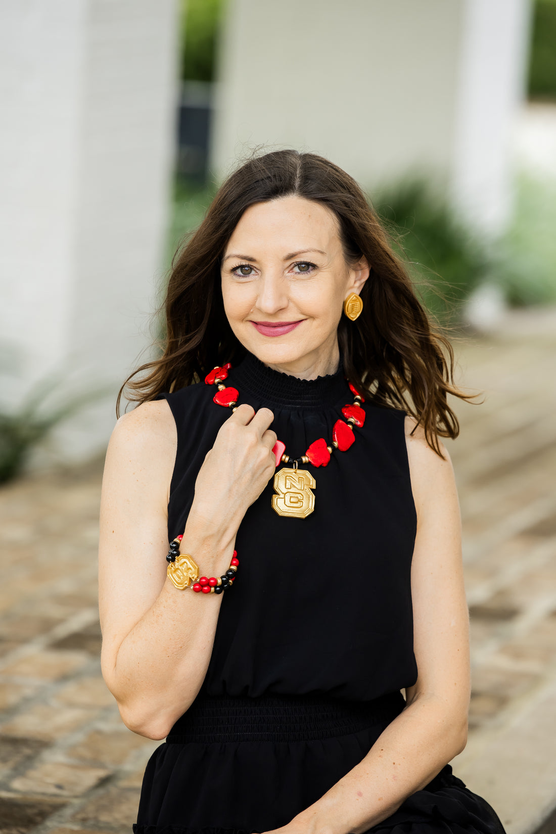 Red Nuggets with Black Jade and NC Medallion