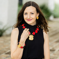 Red Nuggets with Black Jade and NC Medallion