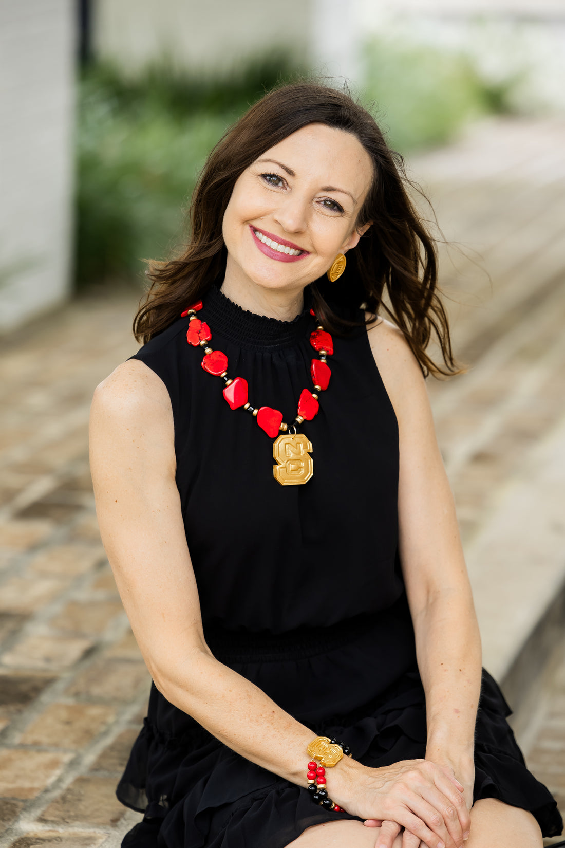 Red Nuggets with Black Jade and NC Medallion