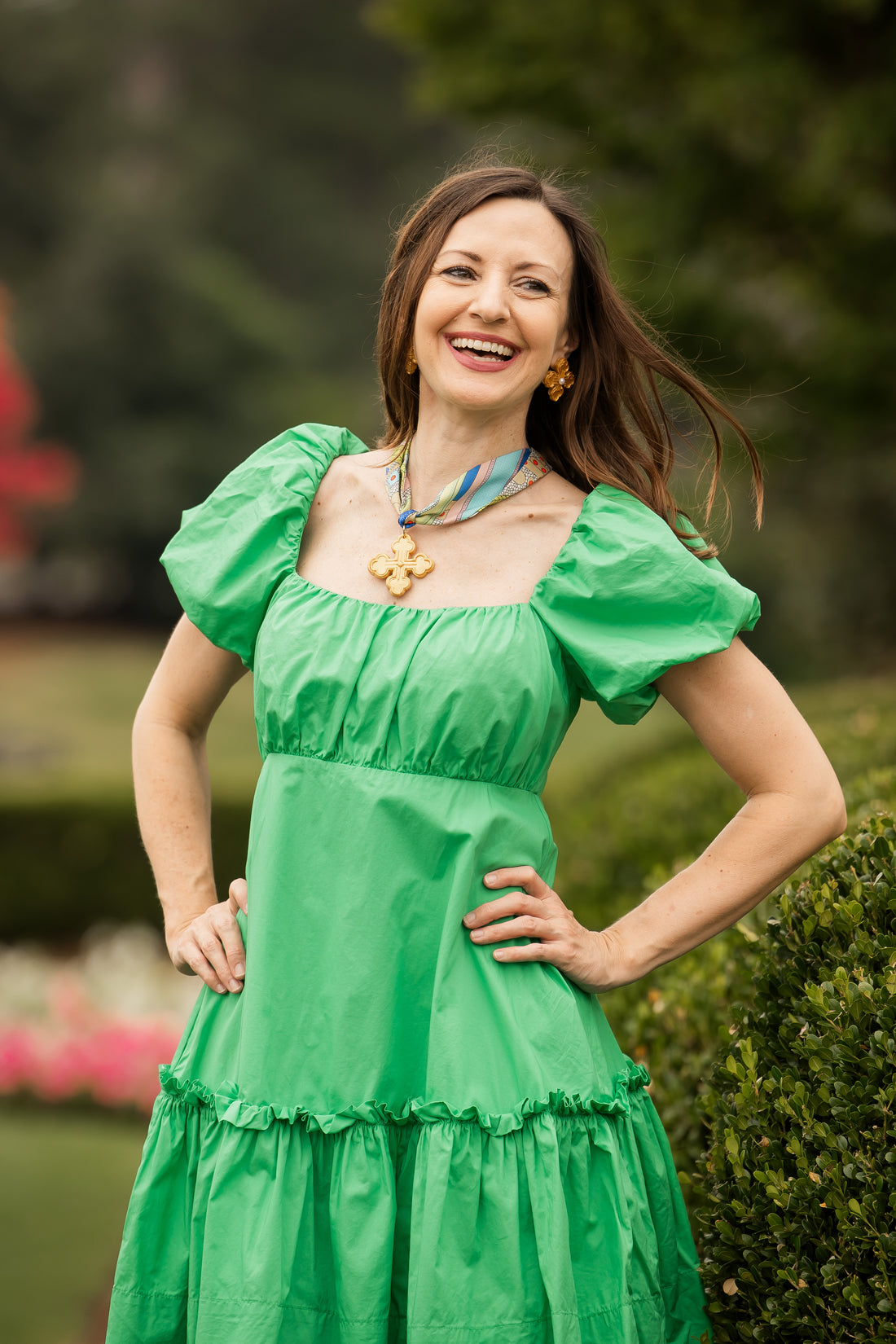 Multicolored Scarf with Megan Cross