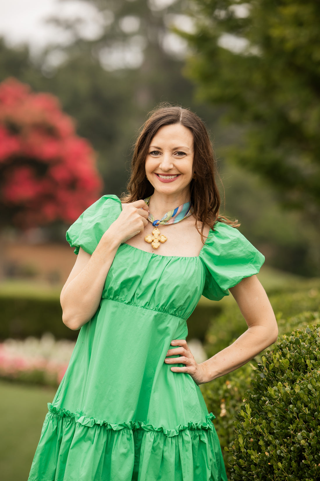 Multicolored Scarf with Megan Cross