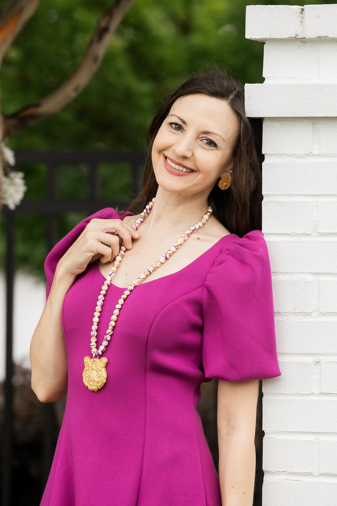34" Orange and Purple Rainflower Jasper with Tiger