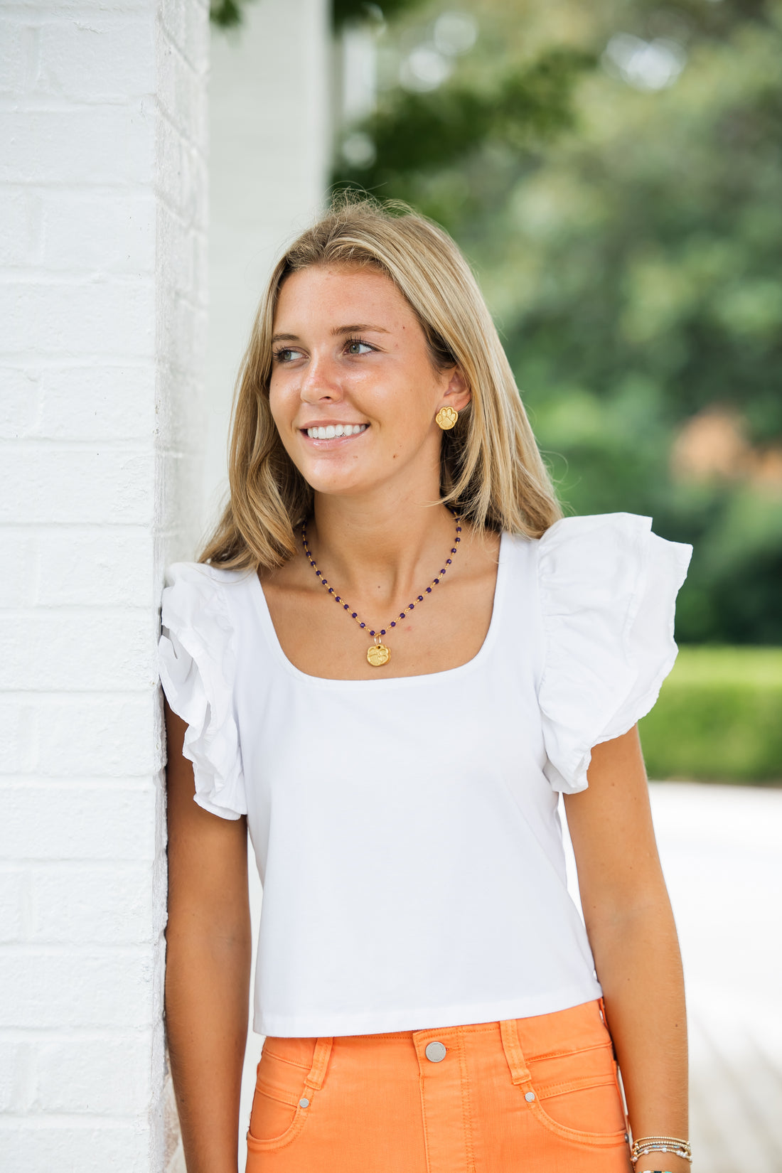 Purple Jade Chain with Tiny Paw