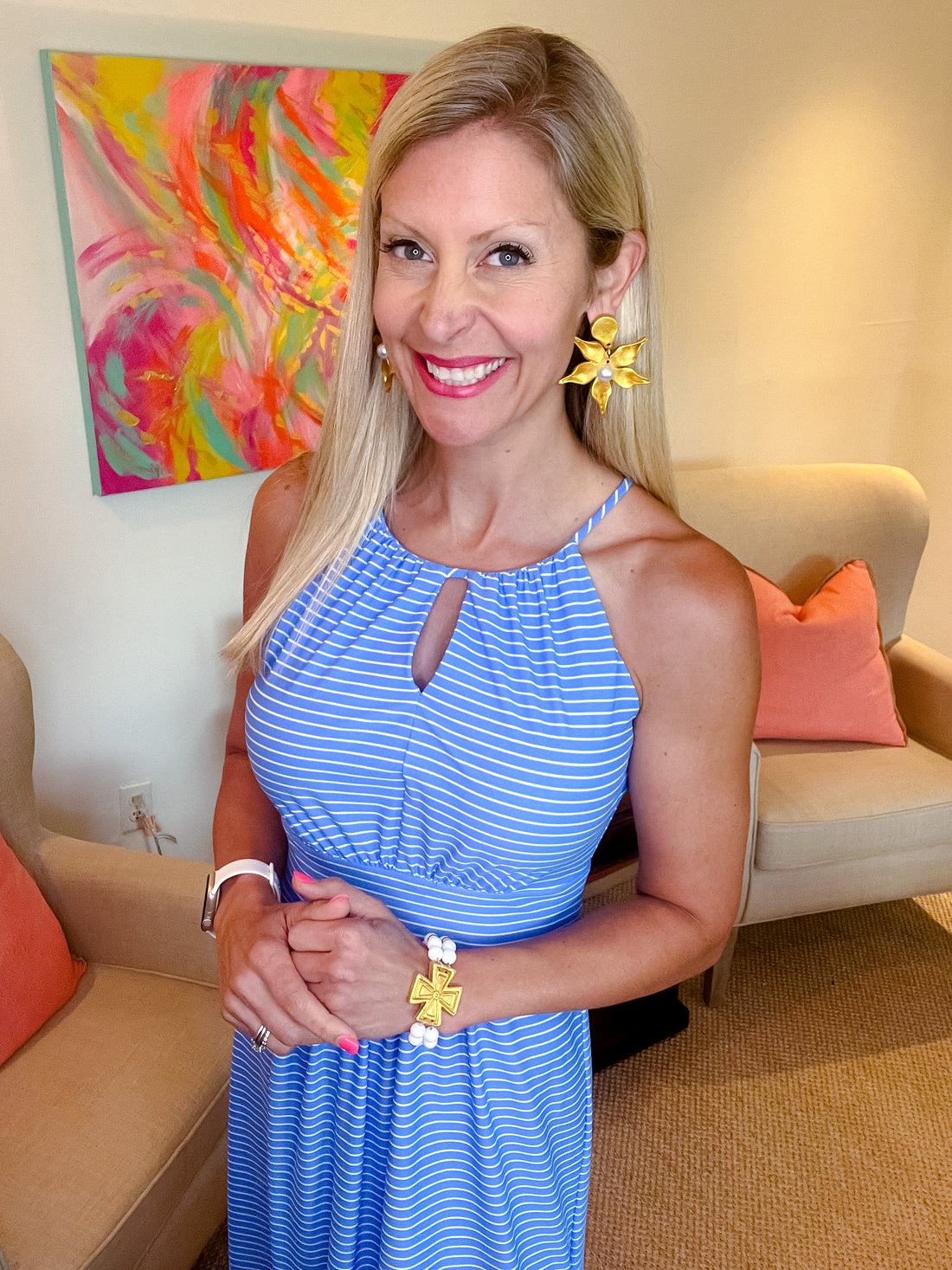 Stargazer Lily & Pearl Dangles