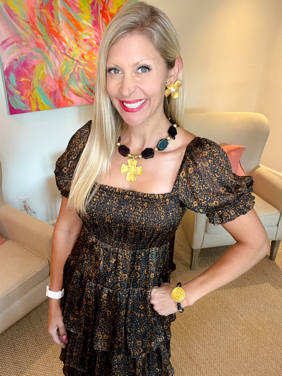 Black Lava with Truth Cross Bracelet