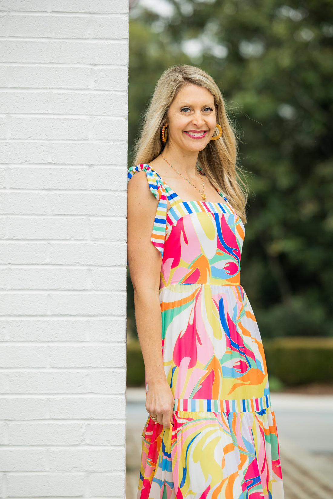 Garnet Studded Hoops