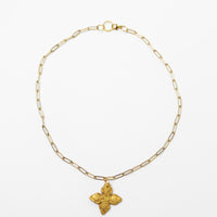 Small Gold Paperclip Chain with Kait Cross