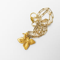 Small Gold Paperclip Chain with Kait Cross