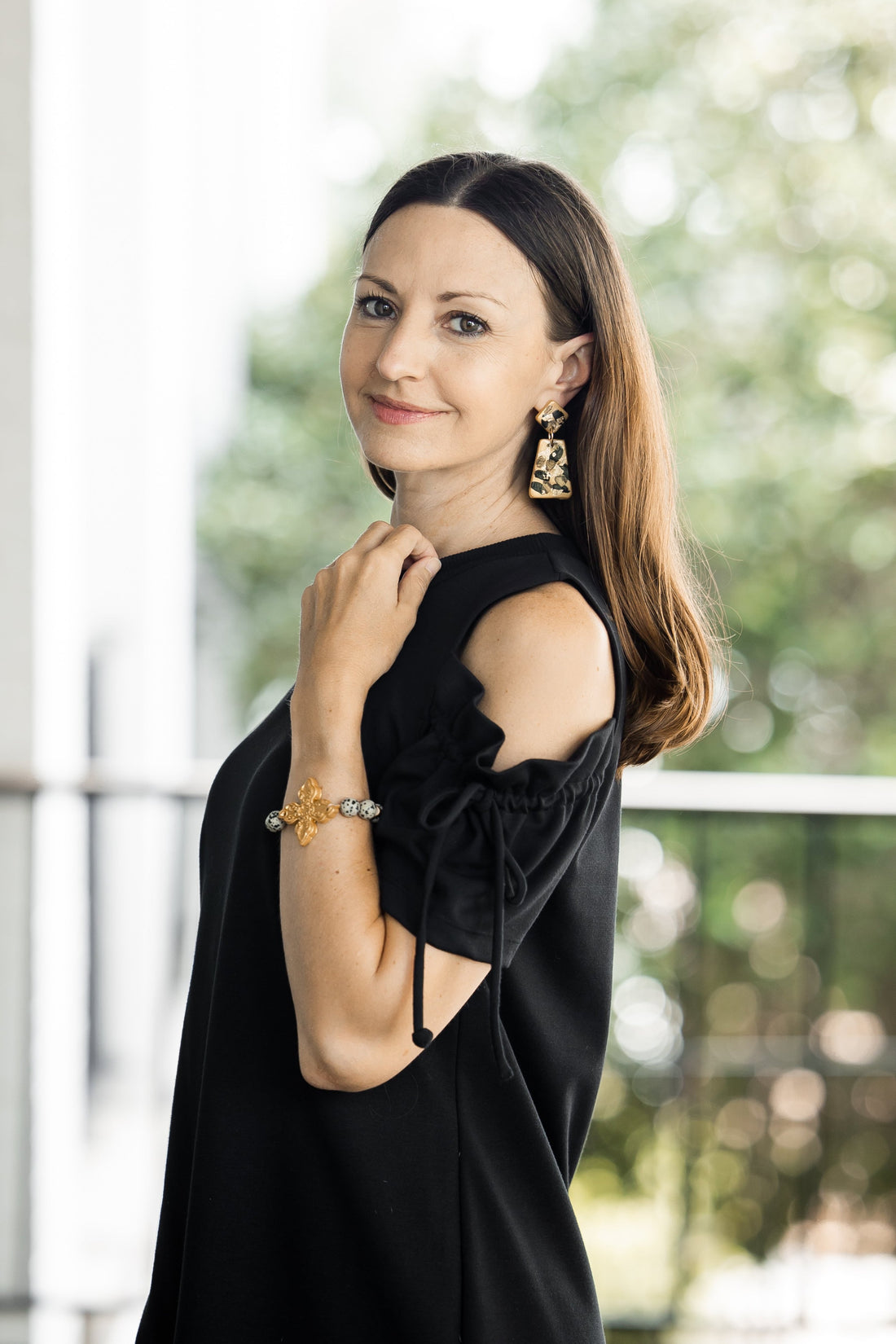 Gold, Black & Bronze Double Dangles