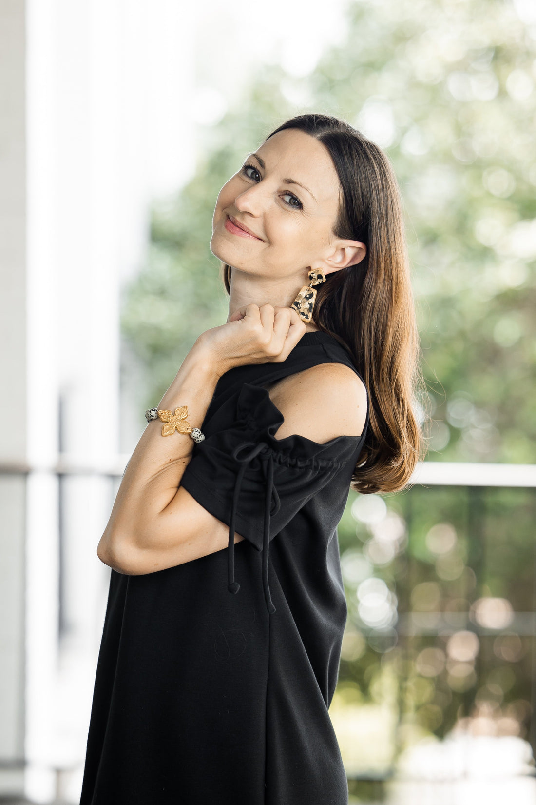 Gold, Black & Bronze Double Dangles