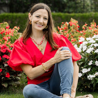 Red and White African Glass with Rachel Cross