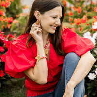Red and White African Glass with Rachel Cross