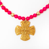 Hot Pink Jade with Martha Cross