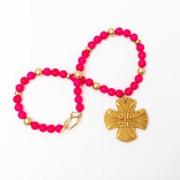 Hot Pink Jade with Martha Cross