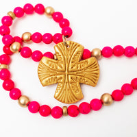 Hot Pink Jade with Martha Cross