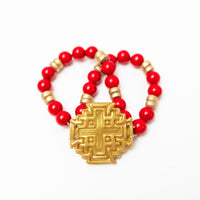 Red Jade with Jerusalem Bracelet