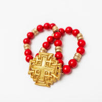 Red Jade with Jerusalem Bracelet