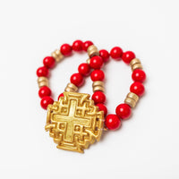 Red Jade with Jerusalem Bracelet