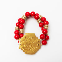 Red Jade with Jerusalem Bracelet