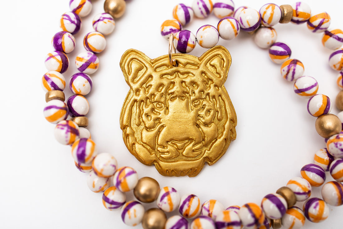 34" Orange and Purple Rainflower Jasper with Tiger