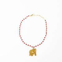 Red Jade Chain with Bulldog