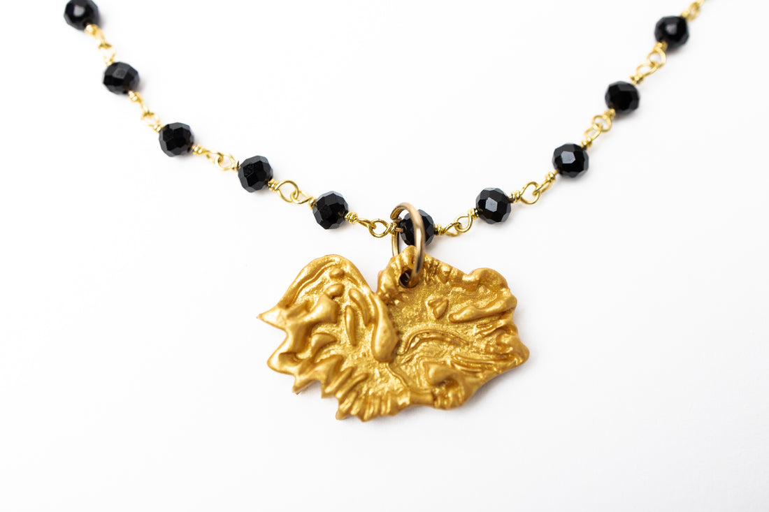 Black Jade Chain with Gamecock