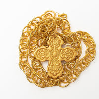 34" Double Gold Chain with Susie Cross