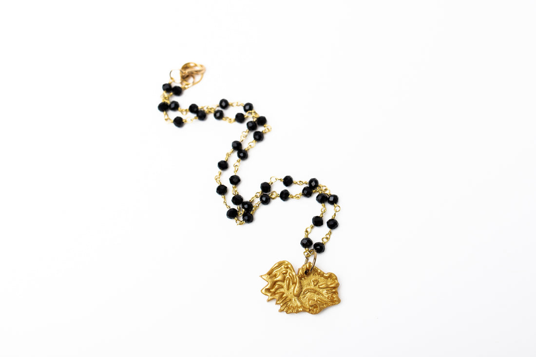 Black Jade Chain with Gamecock