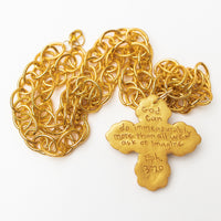 34" Double Gold Chain with Susie Cross