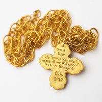 34" Double Gold Chain with Susie Cross