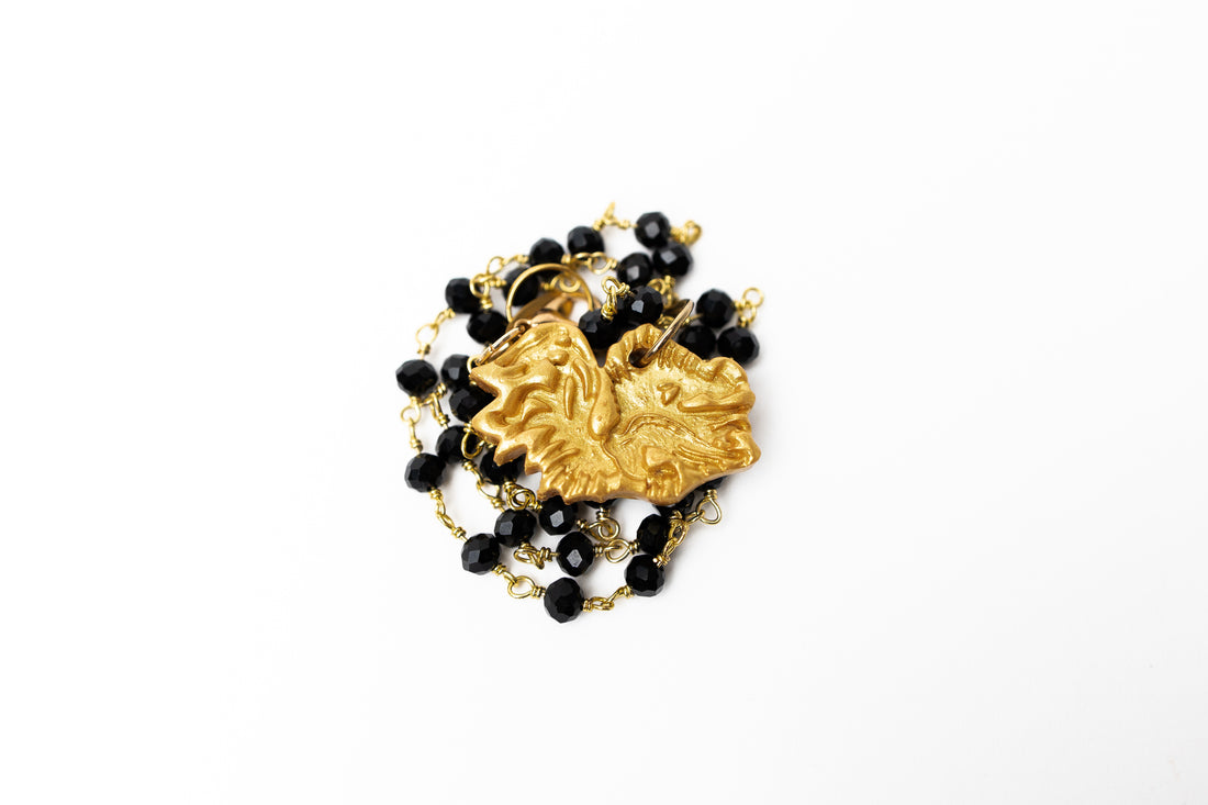 Black Jade Chain with Gamecock