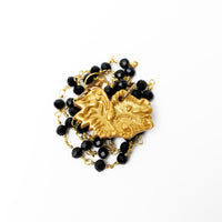 Black Jade Chain with Gamecock