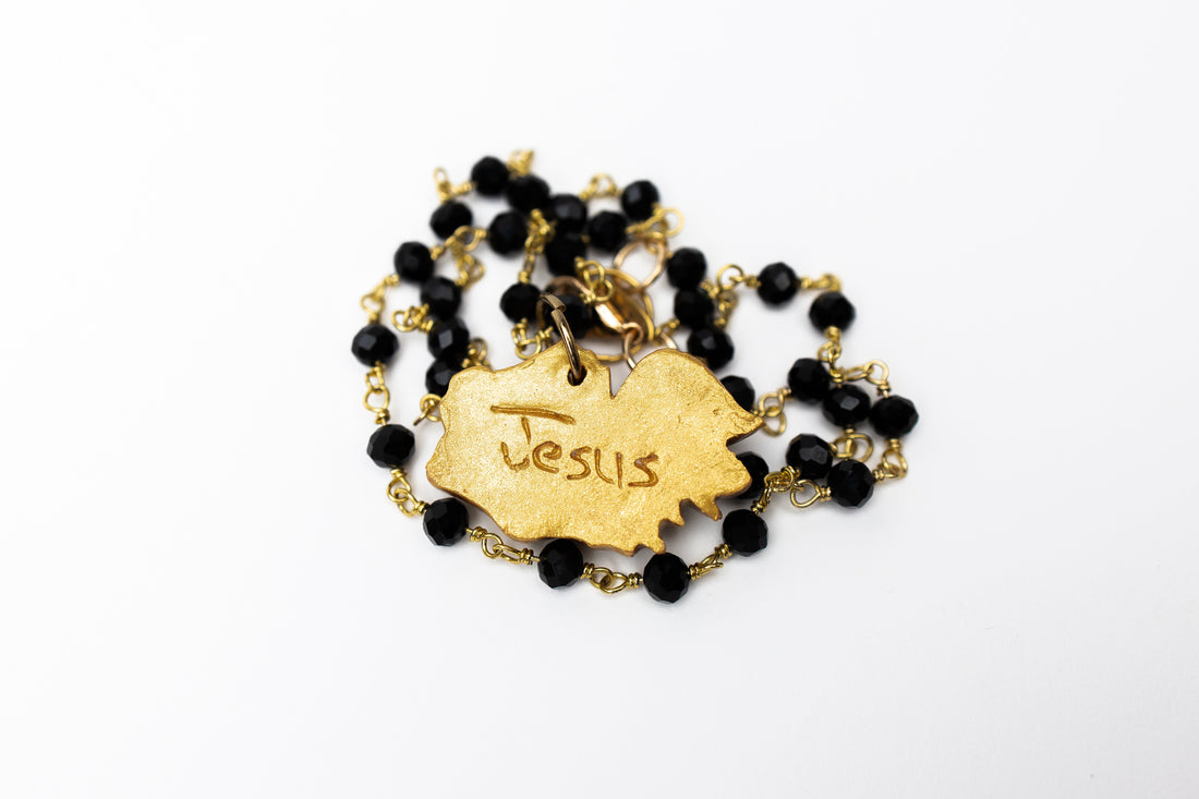 Black Jade Chain with Gamecock