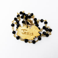 Black Jade Chain with Gamecock