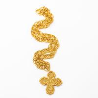 34" Double Gold Chain with Susie Cross