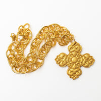 18" Double Gold Chain with Andrea Cross