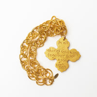 18" Double Gold Chain with Andrea Cross