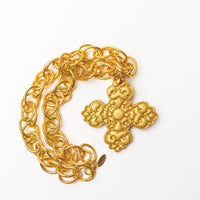 18" Double Gold Chain with Andrea Cross