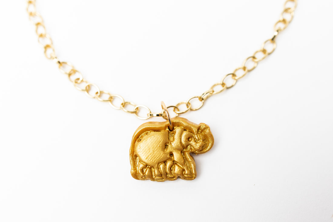 Gold Plated Chain with Elephant