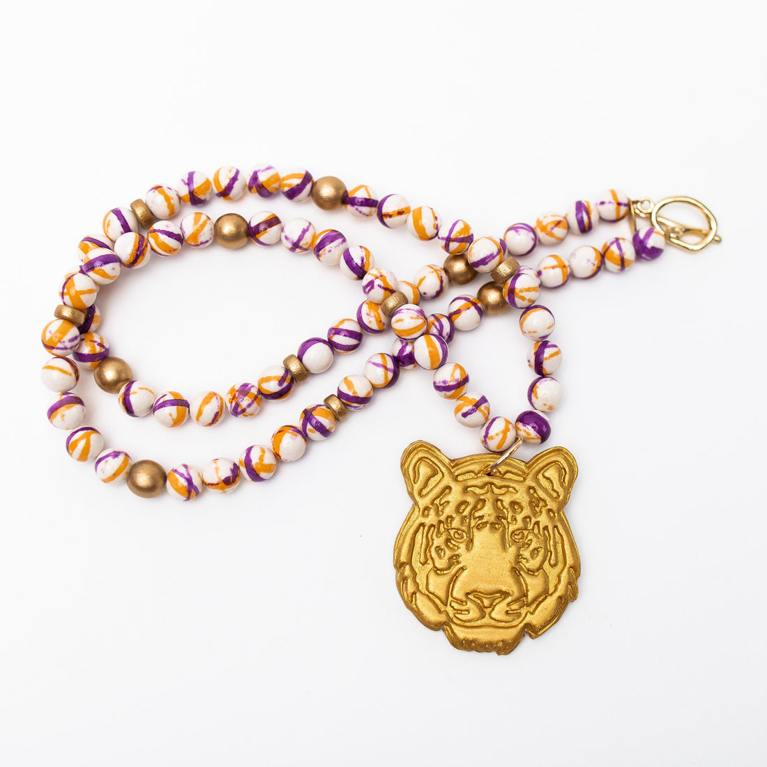 34" Orange and Purple Rainflower Jasper with Tiger